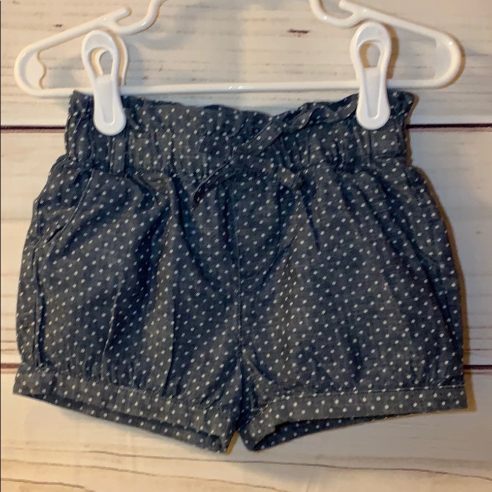 BabyGap lightweight denim polka dot bubble shorts